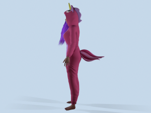 girl kigurumi unicorn 2 Modelo 3D