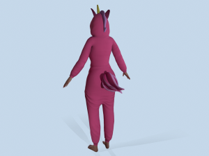 girl kigurumi unicorn 2 Modelo 3D