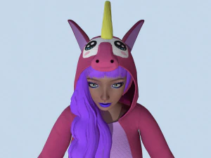 dziewczyna jednorożec kigurumi 2 Model 3D