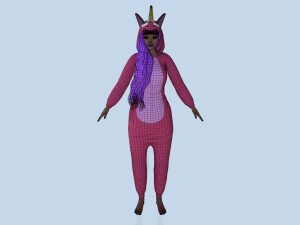 girl kigurumi unicorn 2 Modelo 3D