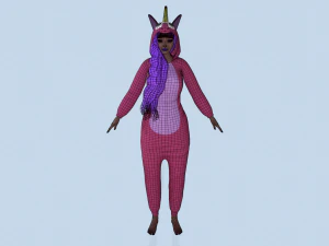 dziewczyna jednorożec kigurumi 2 Model 3D