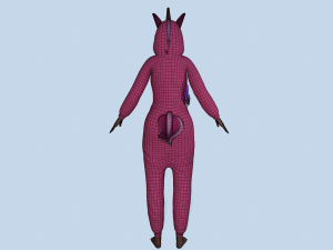 girl kigurumi unicorn 2 Modelo 3D