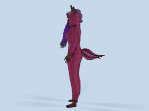girl kigurumi unicorn 2 Modelo 3D