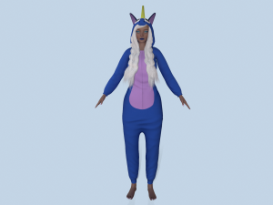 girl kigurumi unicorn 3 3D Модель