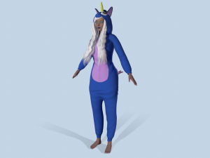 girl kigurumi unicorn 3 Modelo 3D
