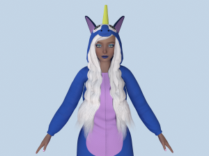 girl kigurumi unicorn 3 Modelo 3D