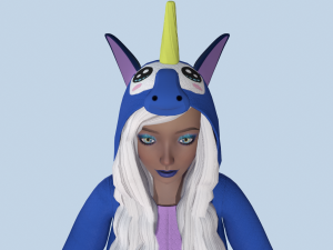 girl kigurumi unicorn 3 Modelo 3D
