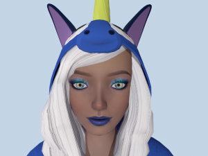 girl kigurumi unicorn 3 Modelo 3D