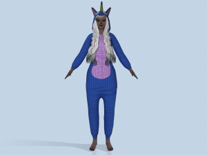 girl kigurumi unicorn 3 Modelo 3D