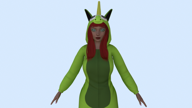 girl kigurumi unicorn 4 3D Model .c4d .max .obj .3ds .fbx .stl .blend 