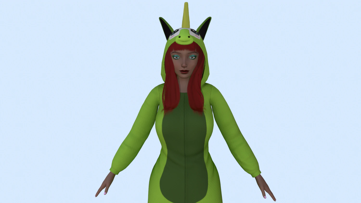 girl kigurumi unicorn 4 3D Model .c4d .max .obj .3ds .fbx .stl .blend 