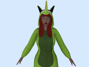 girl kigurumi unicorn 4 3D Модель