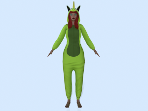 girl kigurumi unicorn 4 3D Model