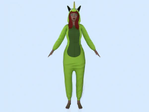 girl kigurumi unicorn 4 3D Model