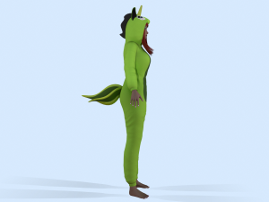 girl kigurumi unicorn 4 3D Model