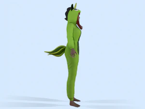 girl kigurumi unicorn 4 3D Model
