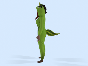 girl kigurumi unicorn 4 3D Model