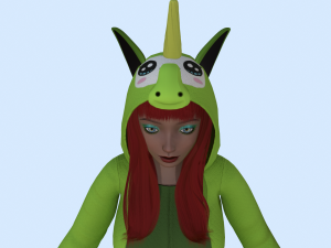 girl kigurumi unicorn 4 3D Model