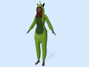 girl kigurumi unicorn 4 3D Model