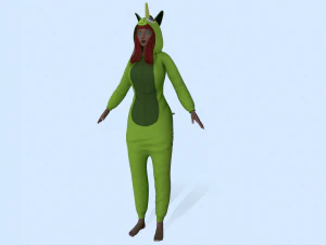 girl kigurumi unicorn 4 3D Model