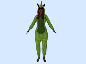 girl kigurumi unicorn 4 3D Model
