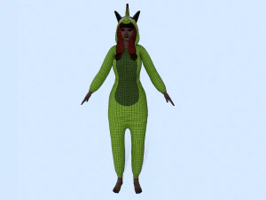 girl kigurumi unicorn 4 3D Model