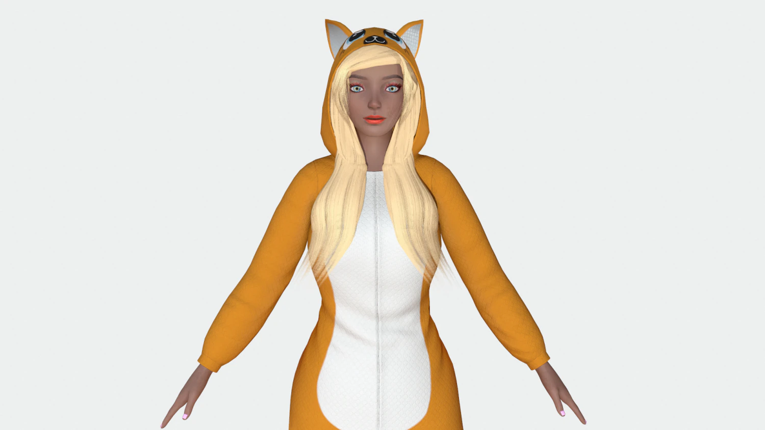menina gato kigurumi Modelo 3D .c4d .max .obj .3ds .fbx .stl .blend 
