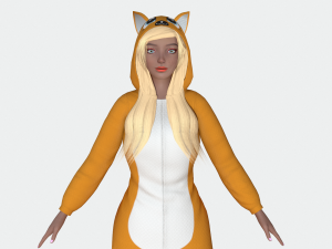 girl kigurumi cat 3D Модель