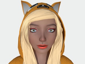 girl kigurumi cat Model 3D