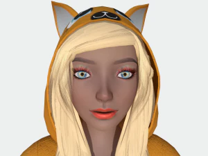 menina gato kigurumi Modelo 3D