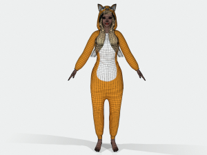 girl kigurumi cat Model 3D