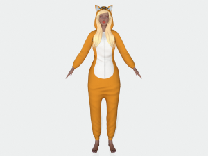 girl kigurumi cat Model 3D