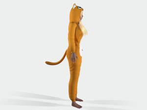 girl kigurumi cat Model 3D