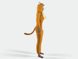 menina gato kigurumi Modelo 3D