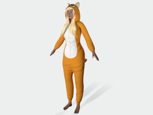 girl kigurumi cat Model 3D