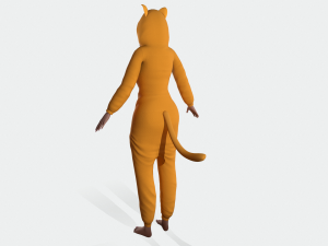 girl kigurumi cat Model 3D