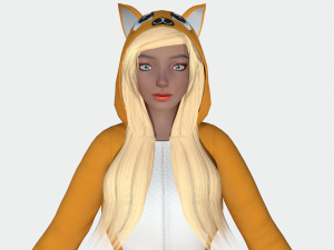 girl kigurumi cat Model 3D