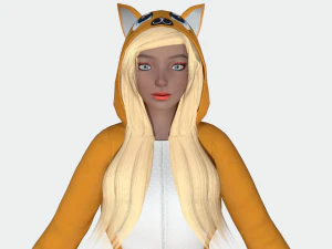 menina gato kigurumi Modelo 3D