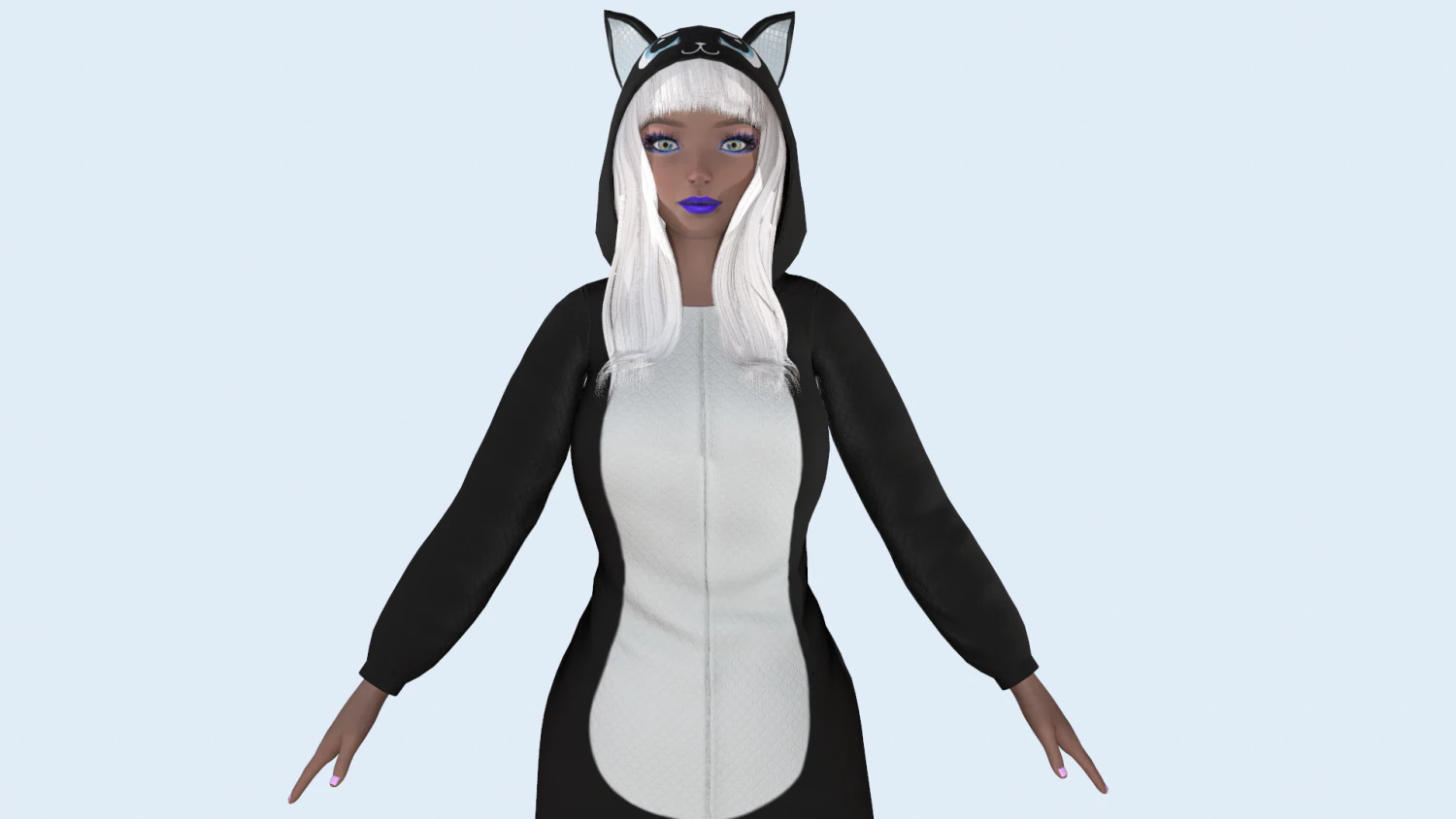girl kigurumi cat 2 3D Model .c4d .max .obj .3ds .fbx .stl .blend