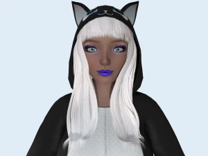 girl kigurumi cat 2 3D Model