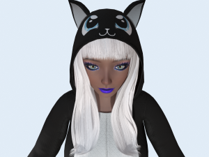 girl kigurumi cat 2 3D Модель
