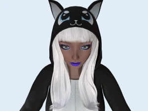 girl kigurumi cat 2 3D Model