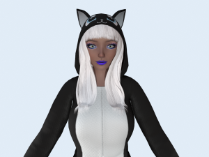 girl kigurumi cat 2 3D Модель