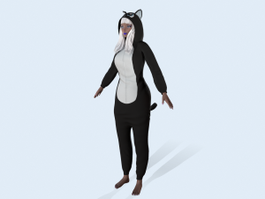 girl kigurumi cat 2 3D Модель