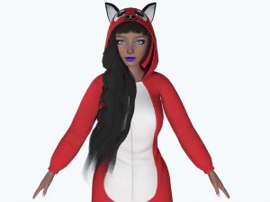 menina gato kigurumi 3 Modelo 3D