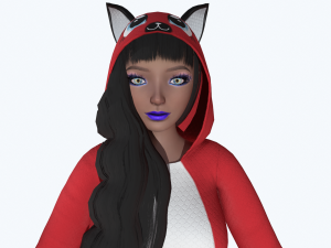 girl kigurumi cat 3 3D Model