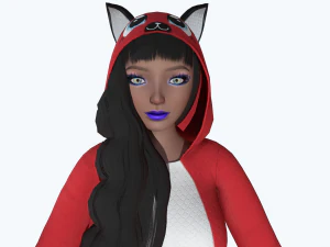 girl kigurumi cat 3 3D Model