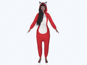 girl kigurumi cat 3 3D Model