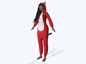 girl kigurumi cat 3 3D Model