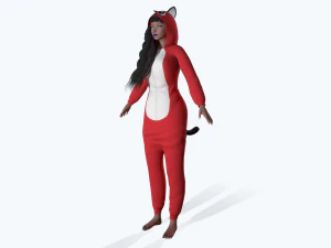 girl kigurumi cat 3 3D Model
